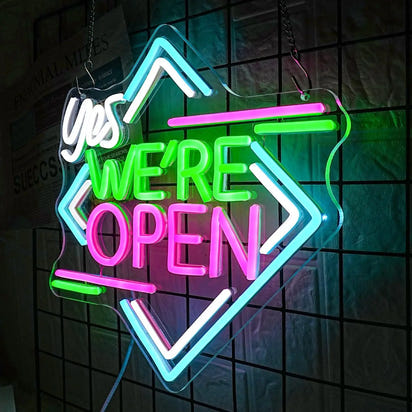 Open & Welcoming Neon Sign