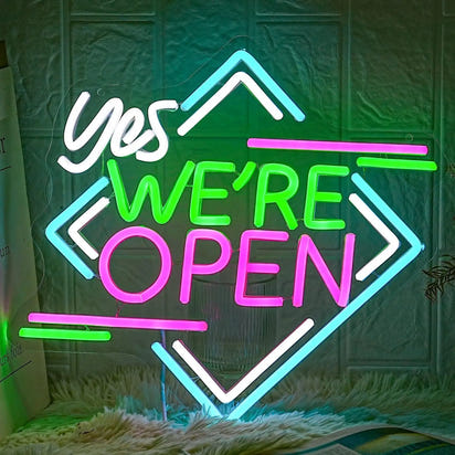 Open & Welcoming Neon Sign