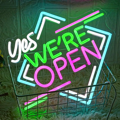 Open & Welcoming Neon Sign